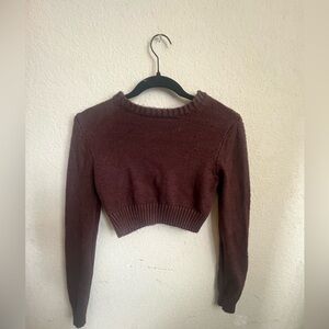 Brown, Cropped, tight sweater! Super darling Garage ( Brand) sweater!